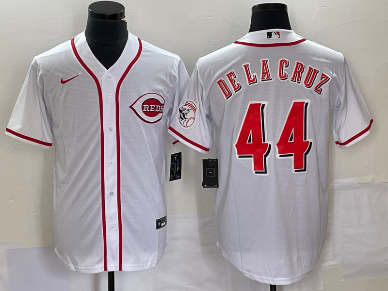 Men's Cincinnati Reds 44 Elly De La Cruz Red With Patch Cool Base