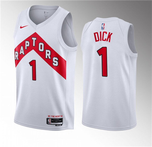 Men's Toronto Raptors 1 Gradey Dick White 2023 Draft Classic Edition