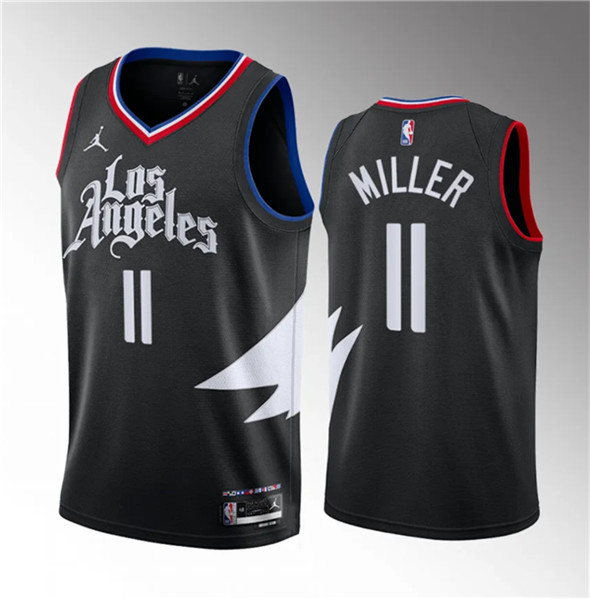 Men's Los Angeles Clippers 11 Jordan Miller Black 2023 Draft City