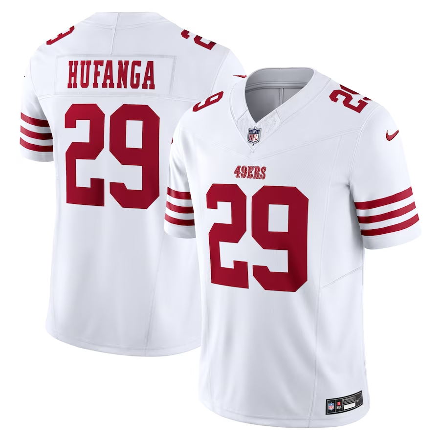 San Francisco 49ers #85 George Kittle 2021 Red With C Patch 75th
