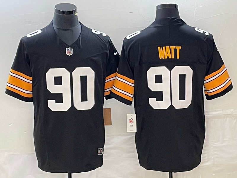 Men's Pittsburgh Steelers 90 TJ Watt Black 2023 FUSE Vapor Limited