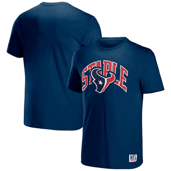 Men's Houston Texans x Staple Navy Logo Lockup TShirt on sale,for