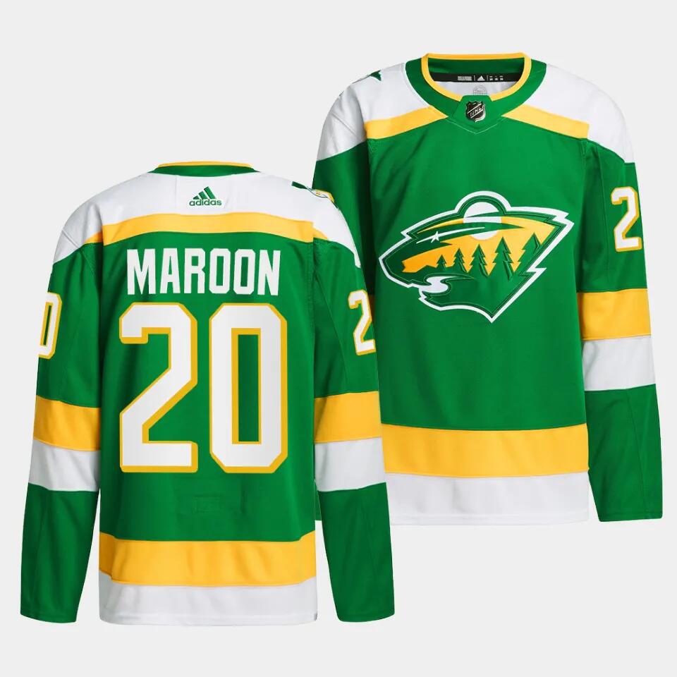 Men's Minnesota Wild 20 Patrick Maroon Green 202324 Stitched Jersey