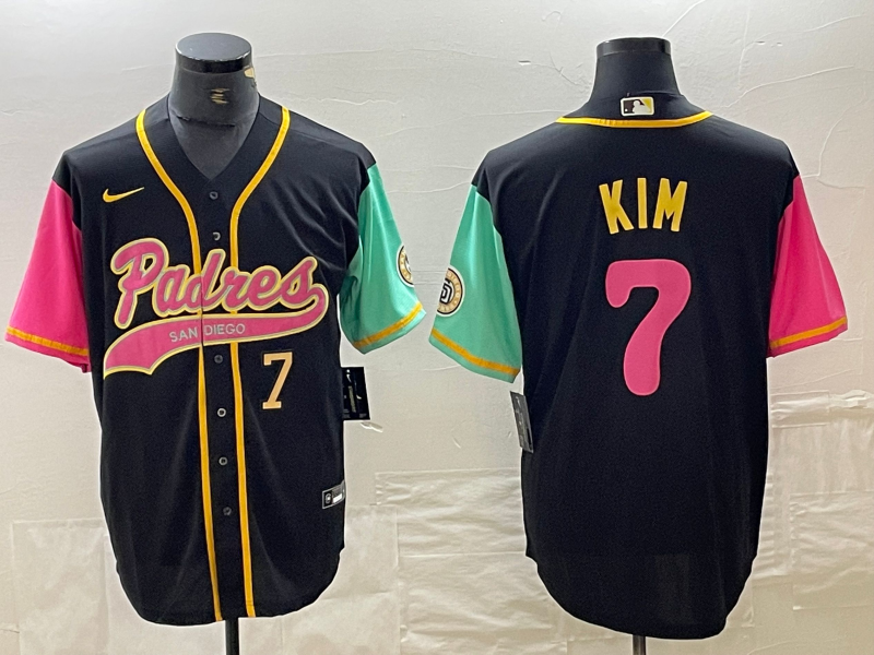 Men's San Diego Padres 7 Ha Seong Kim Number Black NEW 2023 City