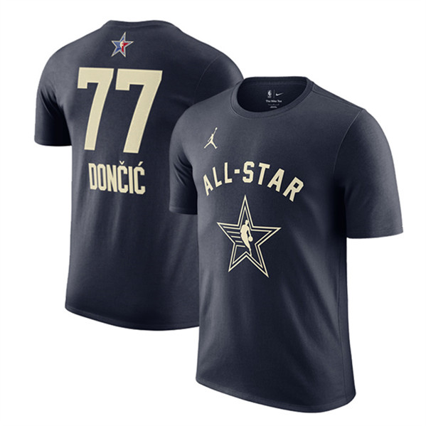 Men's 2024 All-Star #77 Luka  Navy T-Shirt