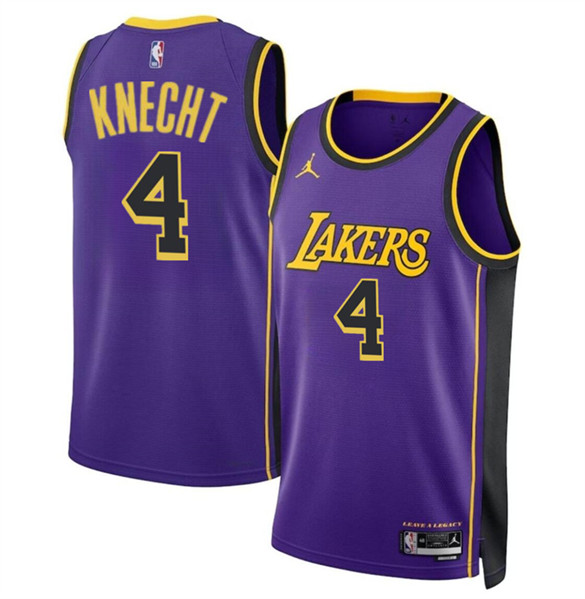 Men's Los Angeles Lakers #4 Dalton Knecht Purple 2024 Draft Statement