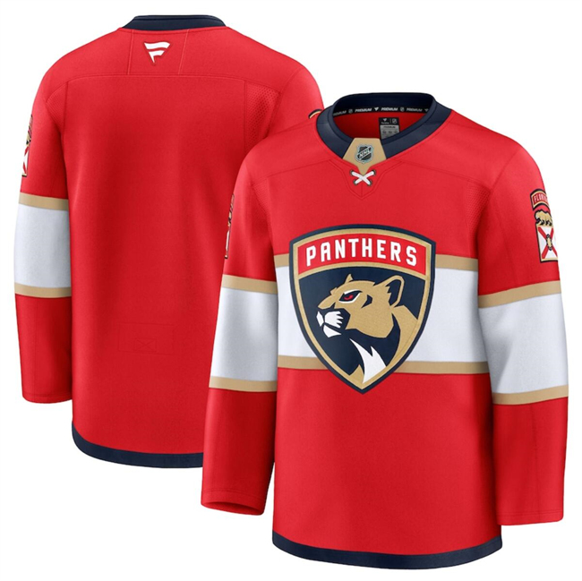 Men's Florida Panthers Blank Red 202425 Home Stitched Hockey Jersey on