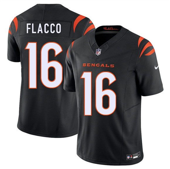 Men's Cincinnati Bengals #16 Joe Flacco Black 2025 F.U.S.E. Vapor Untouchable Limited Football Stitched Jersey