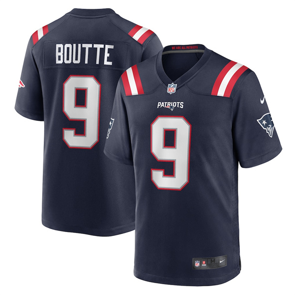 Men's New England Patriots #9 Kayshon Boutte Navy 2025 Football Stitched Game Jersey