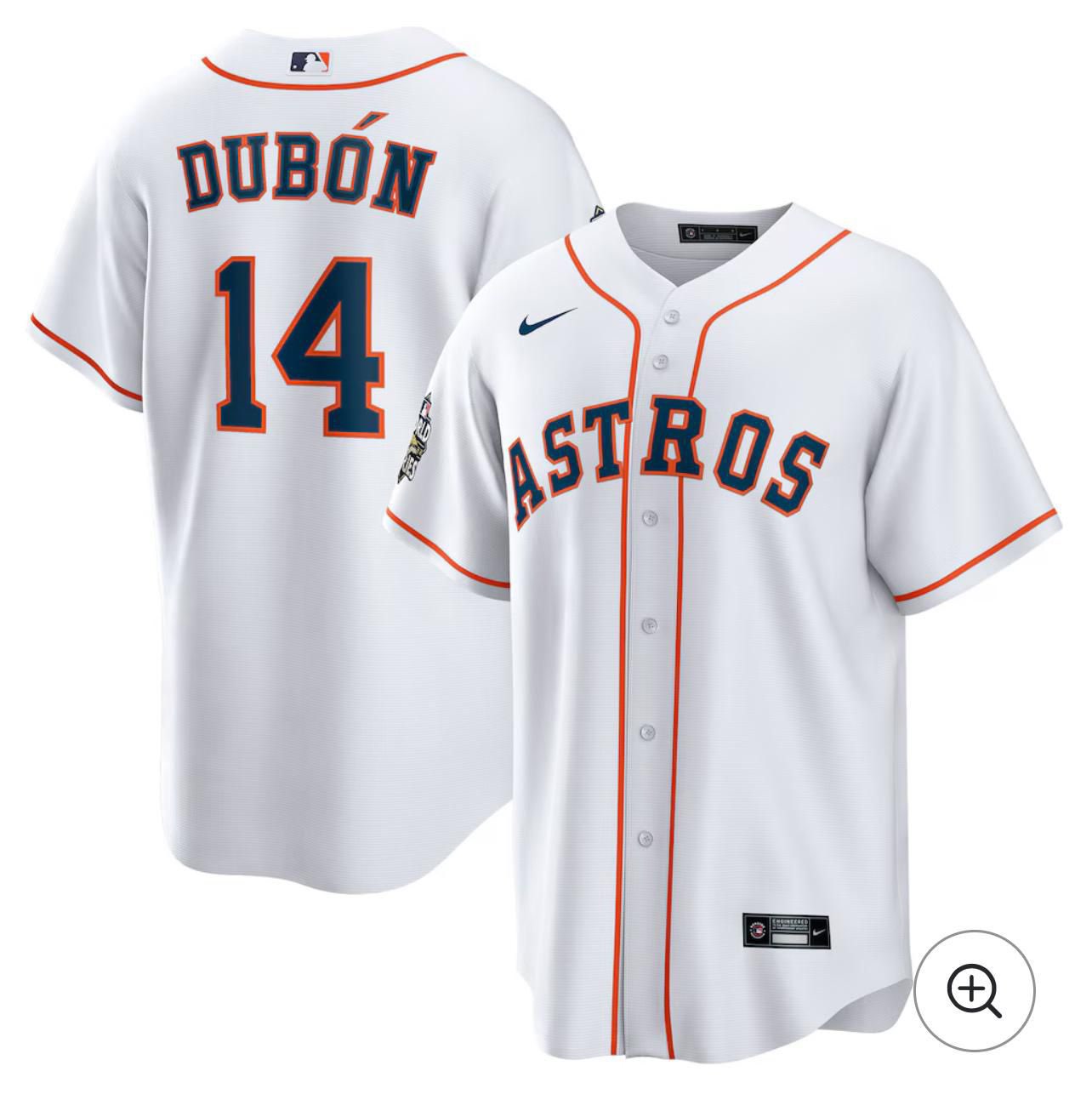 Men's Houston Astros #14 Mauricio Dubón Nike White Home Jersey