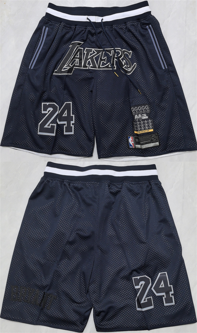 Men's Los Angeles Lakers #24 Kobe Bryant Black 2025 Shorts (Run Small)