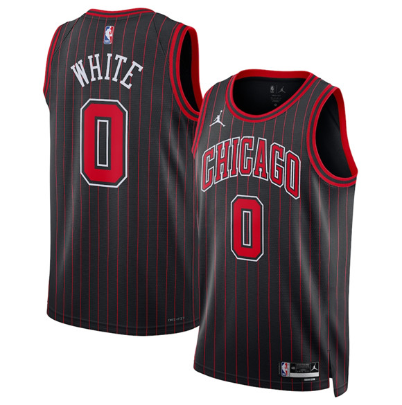 Men's Chicago Bulls #0 Coby White White 2024-25 City Edition Stitched Basketball Jersey