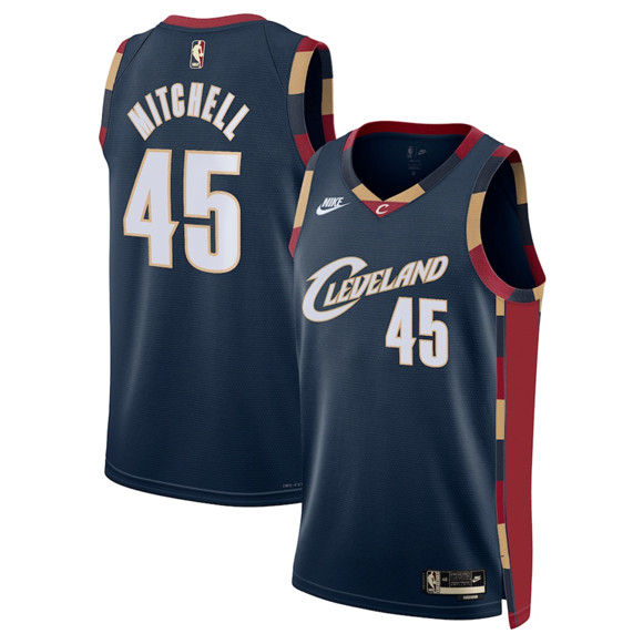 Men's Cleveland Cavaliers #45 Donovan Mitchell Donovan Mitchell Navy 2025 Classic Edition Stitched Jersey