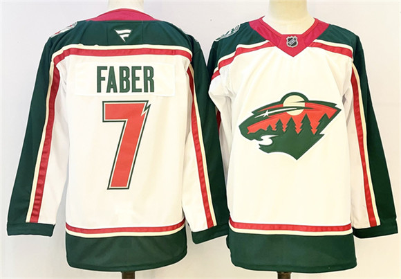 Men's Minnesota Wild #7 Brock Faber White 2025 25th Anniversary Stitched Hockey Jersey