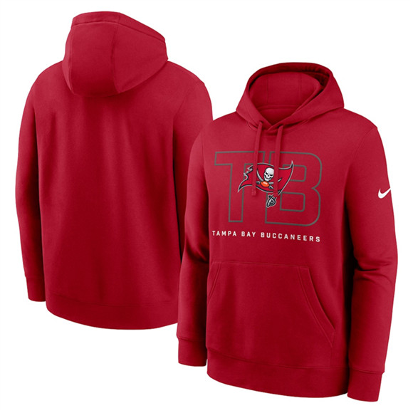 Men's Tampa Bay Buccaneers Red Busted Play Club Fleece Pullover Hoodie