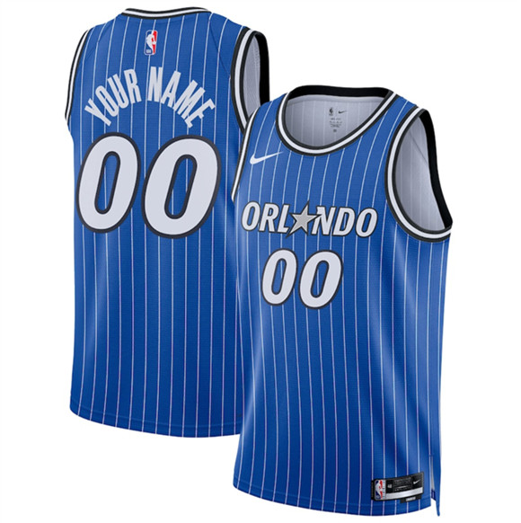 Men's Orlando Magic Active Player Custom Blue 2025 Icon Edition Stitched Basketball Jersey