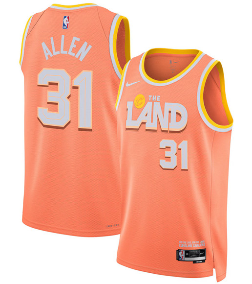 Men's Cleveland Cavaliers #31 Jarrett Allen Orange 2025-26 City Edition Swingman Stitched Jersey