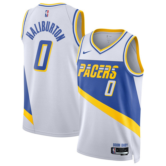 Men's Indiana Pacers #0 Tyrese Haliburton White 2025-26 City Edition Stitched Basketball Jersey