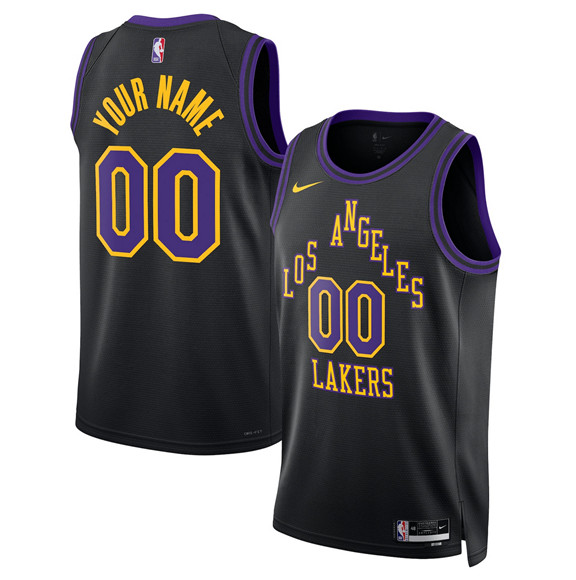 Men's Los Angeles Lakers Active Player Custom Black 2025-26 City Edition Stitched Basketball Jersey