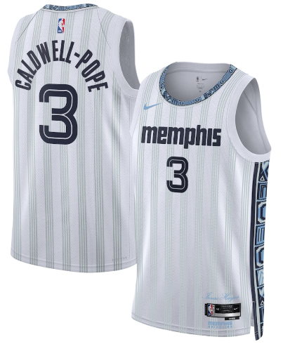 Men's Memphis Grizzlies #3 Kentavious Caldwell-Pope Gray 2025-26 City Edition Swingman Stitched Jersey