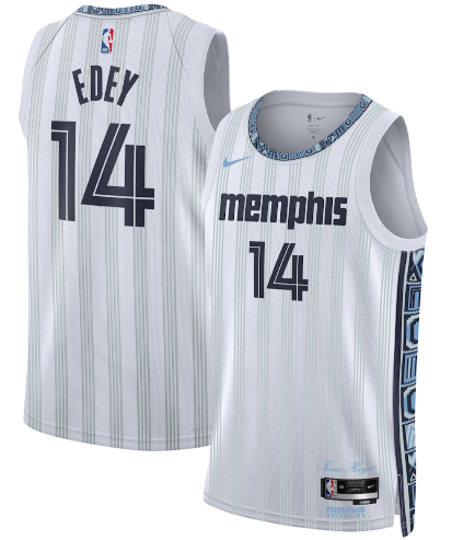 Men's Memphis Grizzlies #14 Zach Edey Gray 2025-26 City Edition Swingman Stitched Jersey