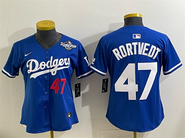 Women's Los Angeles Dodgers #47 Ben Rortvedt Royal 2025 World Series Limited Stitched Baseball Jersey(Run Small)