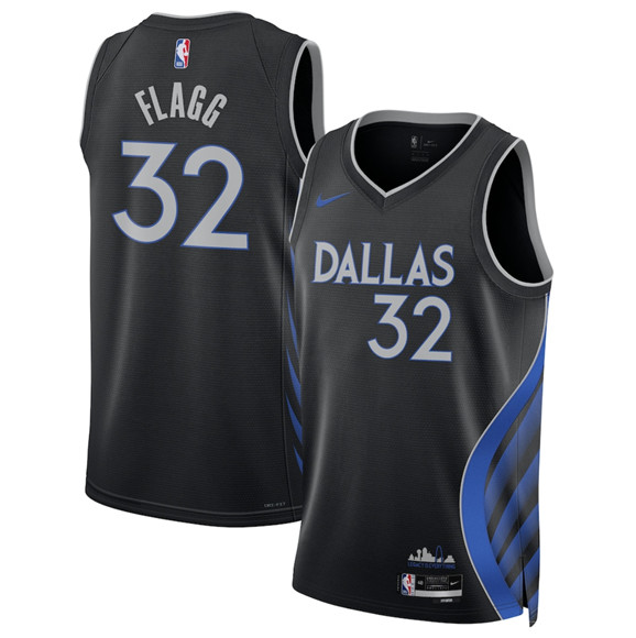 Men's Dallas Mavericks #32 Cooper Flagg Black 2025-26 City Edition Stitched Basketball Jersey
