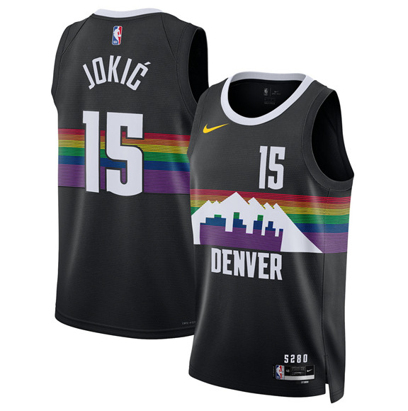 Men's Denver Nuggets #15 Nikola Joki? Black 2025-26 City Edition Stitched Basketball Jersey