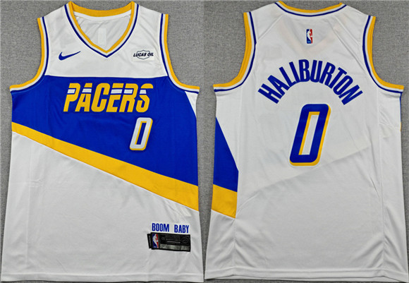 Men's Indiana Pacers #0 Tyrese Haliburton White 2025-26 City Edition Stitched Basketball Jersey