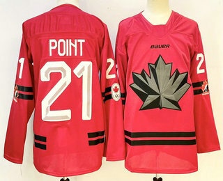 Men's Canada Hockey #21 Brayden Point Red Stitched Jersey