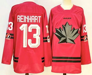Men's Canada Hockey #13 Sam Reinhart Red Stitched Jersey