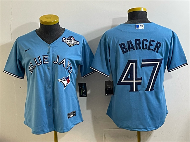 Women's Toronto Blue Jays #47 Addison Barger Blue 2025 World Series Cool Base Stitched Baseball Jersey(Run Small)