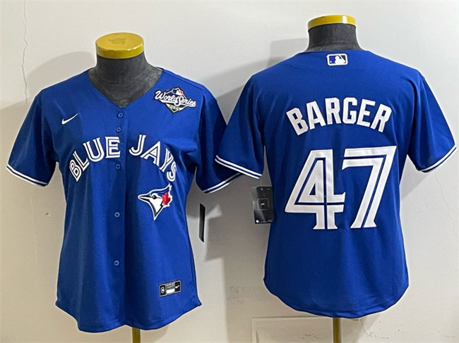 Women's Toronto Blue Jays #47 Addison Barger Royal 2025 World Series Cool Base Stitched Baseball Jersey(Run Small)