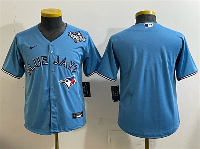 Youth Toronto Blue Jays Blank Blue 2025 World Series Cool Base Stitched Baseball Jersey