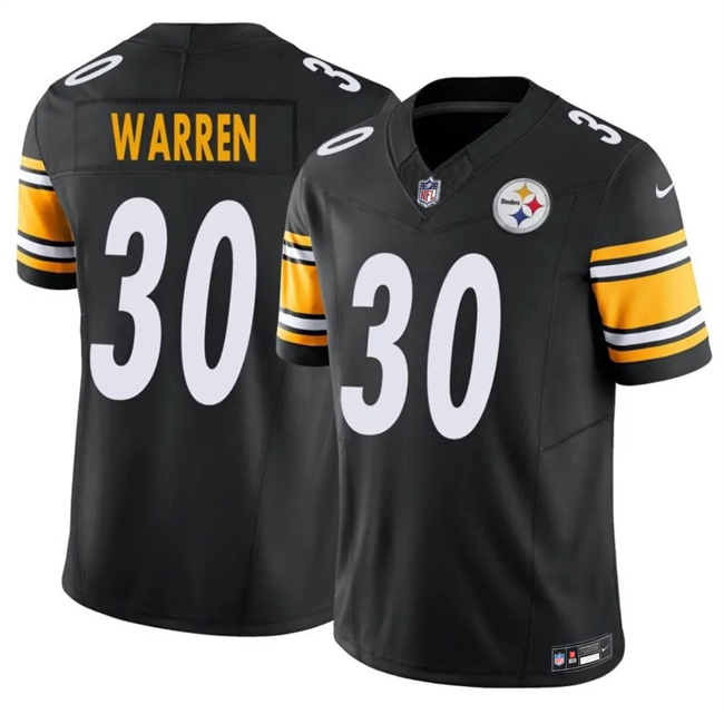 Men's Pittsburgh Steelers #30 Jaylen Warren Black 2025 F.U.S.E. Vapor Untouchable Limited Stitched Jersey