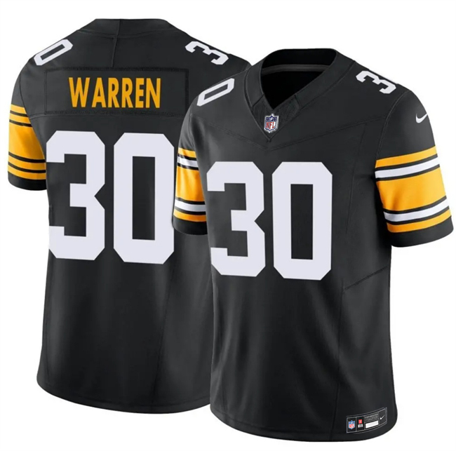 Men's Pittsburgh Steelers #30 Jaylen Warren Black 2025 F.U.S.E. Alternate Vapor Untouchable Limited Stitched Jersey