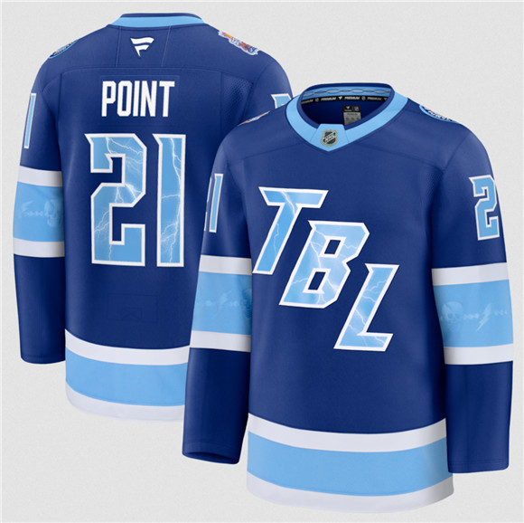Men's Tampa Bay Lightning #21 Brayden Point Blue 2026 Stadium Series Stitched Jersey