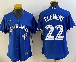 Women's Toronto Blue Jays #22 Ernie Clement Blue Cool Base Jersey