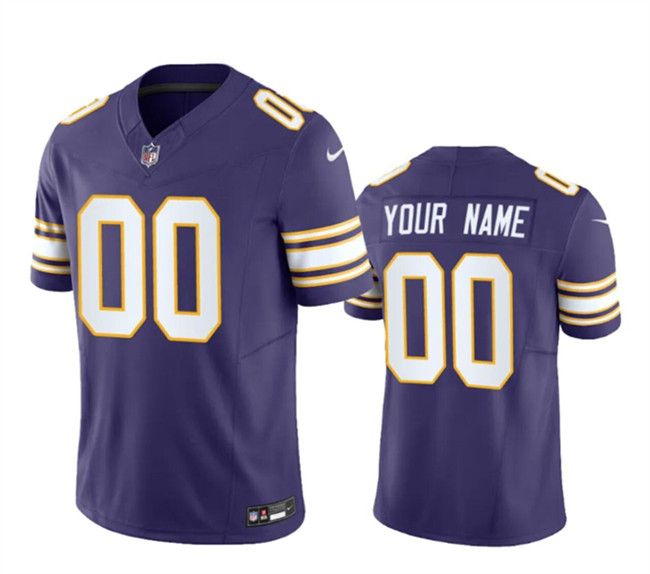 Men's Minnesota Vikings Active Player Custom Purple 2023 F.U.S.E. Throwback  Vapor Limited Stitched Football Jersey