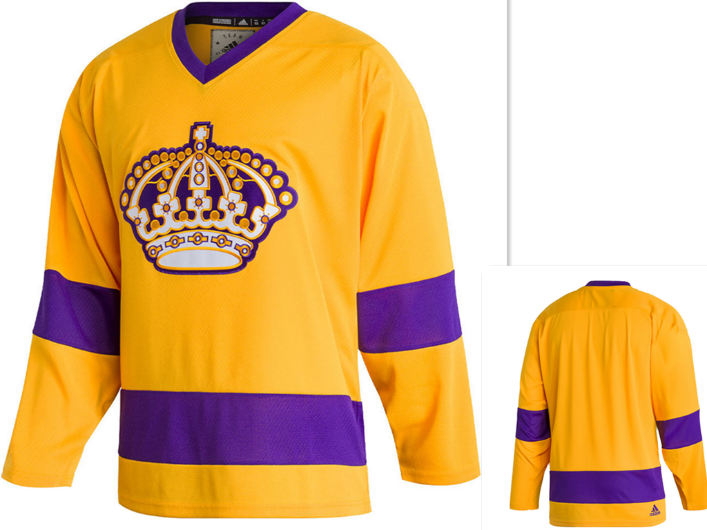 Men's Los Angeles Kings Custom Yellow Adidas Jersey