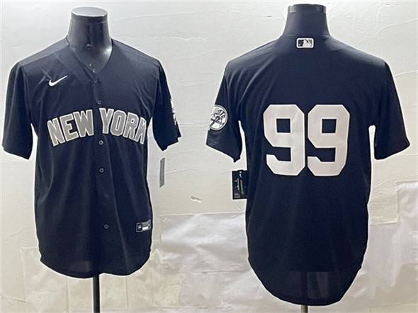 Men's New York Yankees #99 Aaron Judge Black Cool Base Stitched Baseball Jersey