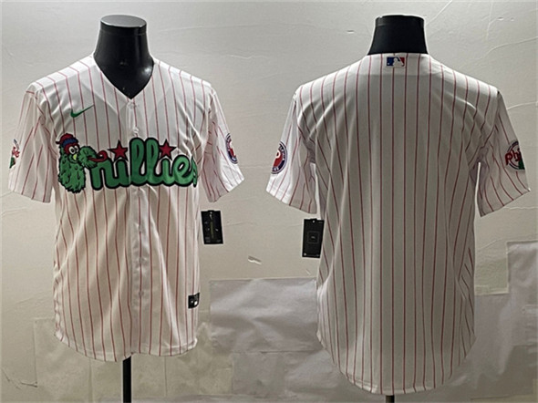 Men's Philadelphia Phillies Blank White Phanatic Cool Base Stitched Jersey