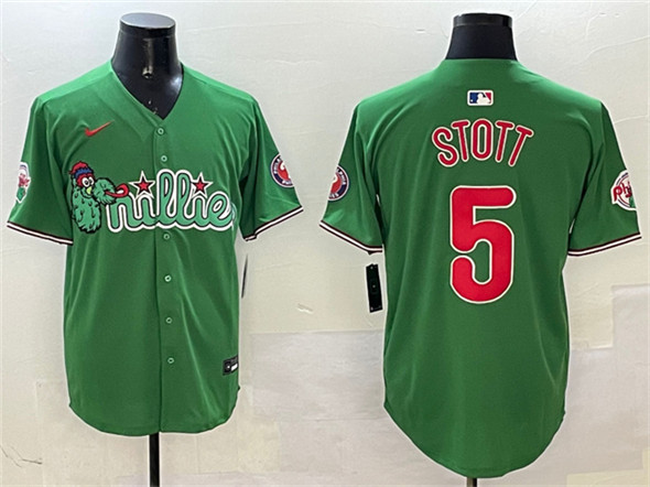 Men's Philadelphia Phillies #5 Bryson Stott Green Phanatic Limited Stitched Jersey
