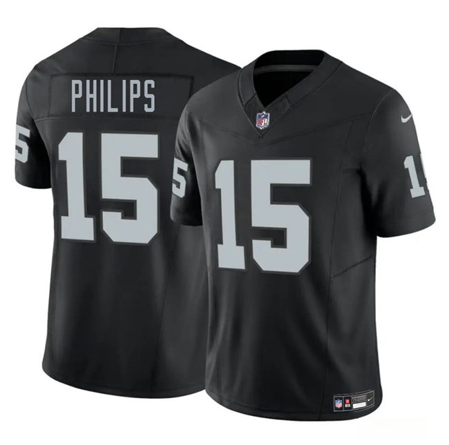Men's Las Vegas Raiders #15 Kyle Philips Black 2025 F.U.S.E. Vapor Football Stitched Jersey
