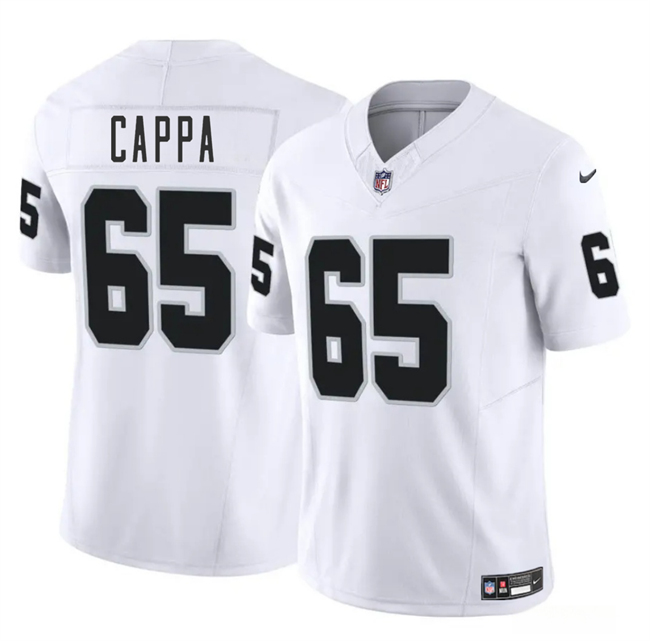 Men's Las Vegas Raiders #65 Alex Cappa White 2025 F.U.S.E. Vapor Football Stitched Jersey