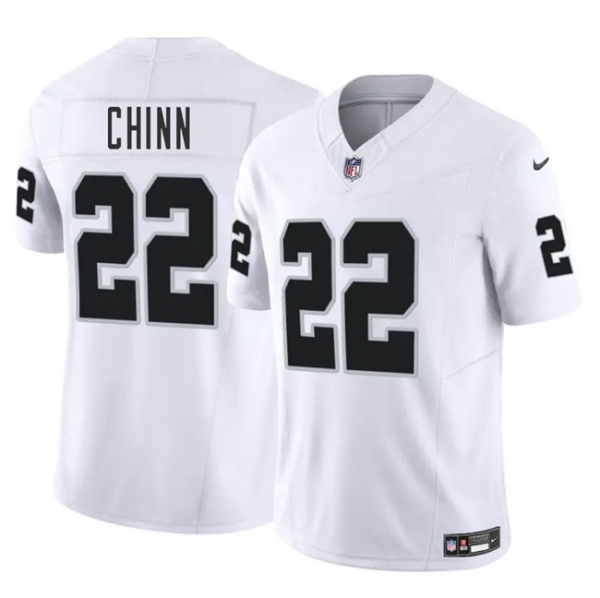 Men's Las Vegas Raiders #22 Jeremy Chinn White 2025 F.U.S.E. Vapor Football Stitched Jersey