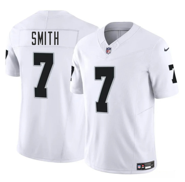 Men's Las Vegas Raiders #7 Geno Smith White 2025 F.U.S.E. Vapor Football Stitched Jersey