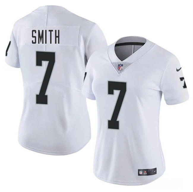 Women's Las Vegas Raiders #7 Geno Smith White 2025 Vapor Football Stitched Jersey(Run Small)