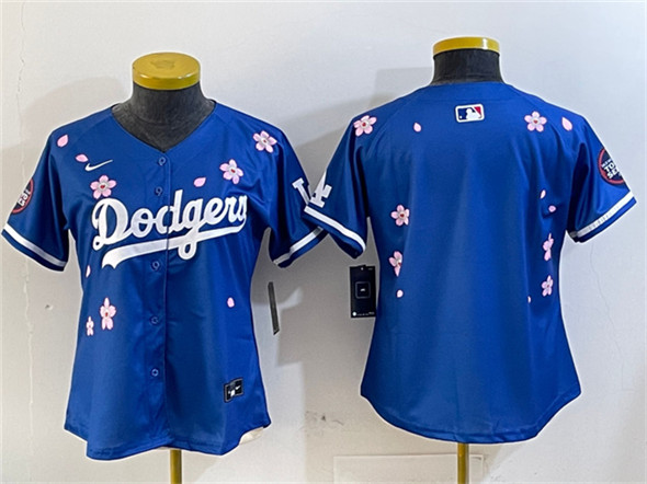 Women's Los Angeles Dodgers Blank Royal 2025 Tokyo Series Limited Stitched Baseball Jersey