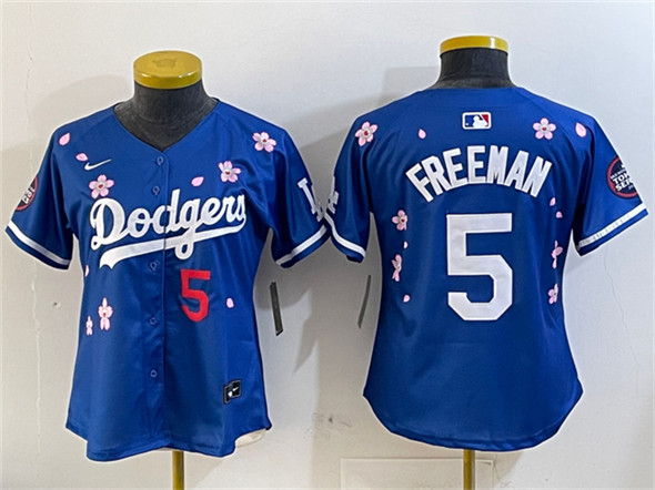 Women's Los Angeles Dodgers #5 Freddie Freeman Royal 2025 Tokyo Series Limited Stitched Baseball Jersey